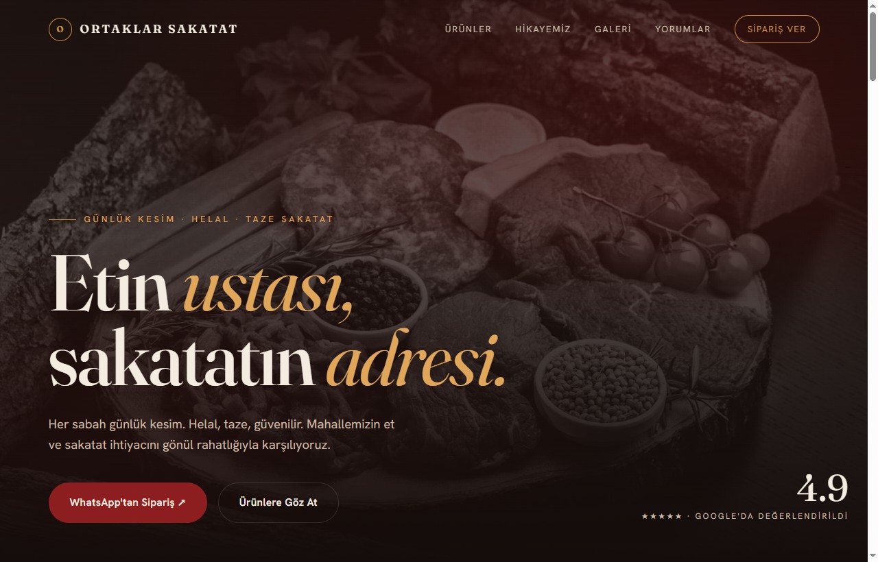 Ortaklar Sakatat web sitesi ana sayfa görünümü